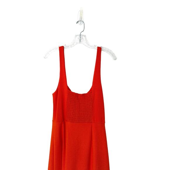 Anthropologie Dress Orange‎ Rich Girl Sleeveless Square Neck Slim Midi Medium - Picture 7 of 11